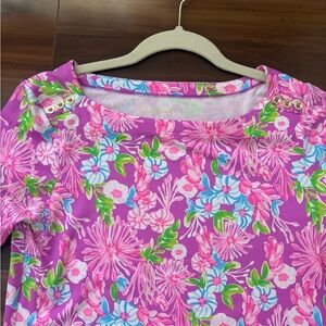 Lilly Pulitzer Pink and Green Floral Top